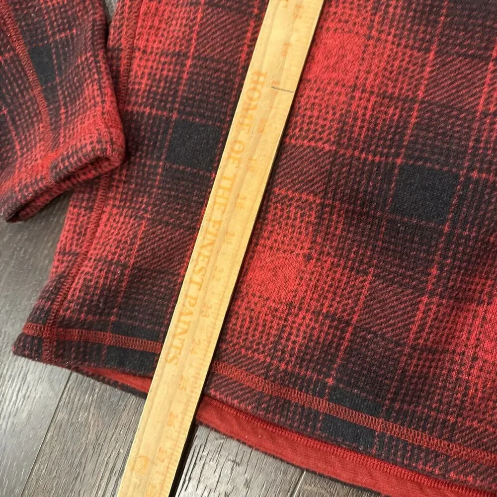 The North Face Pullover Mens Size Sm Red Buffalo Plaid Check Fleece Gordon Lyons